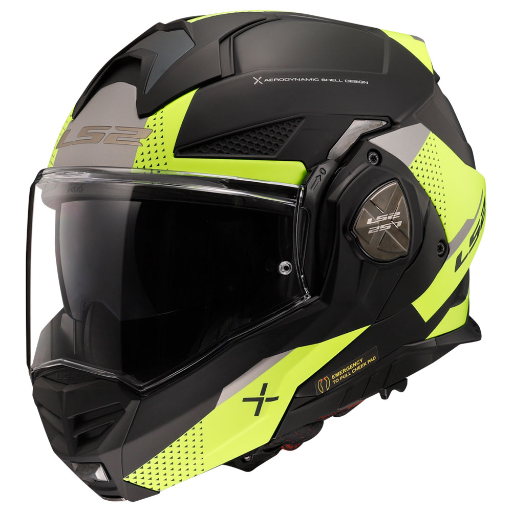 Kaciga LS2 Flip Up FF901 ADVANT X OBLIVION mat crno žuta sa naočarima S