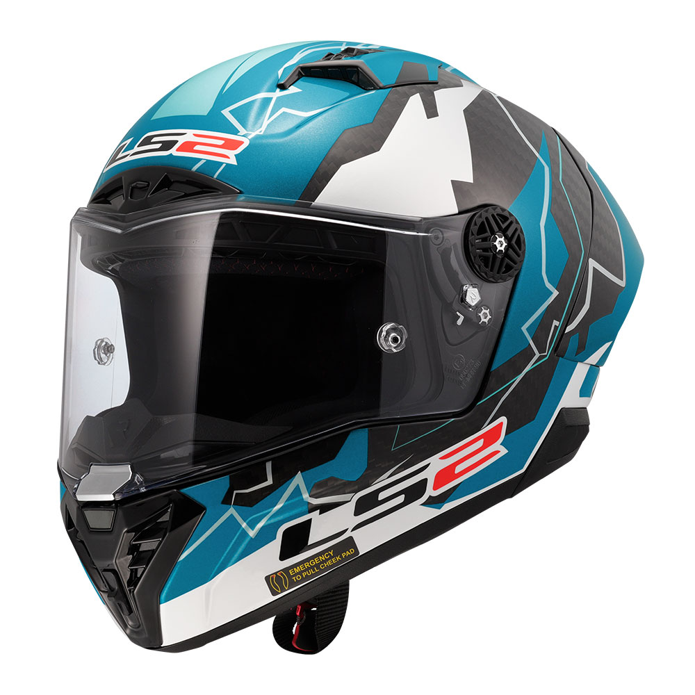 Kaciga LS2 Full Face FF805 THUNDER CARBON GP AERO REPLICA HUERTAS plavo bela