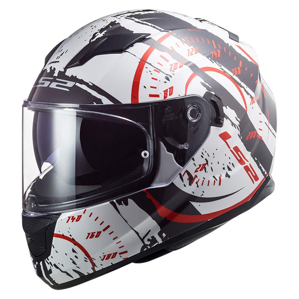 Kaciga LS2 Full Face FF320 STREAM EVO TACHO belo crno crvena sa naočarima XL