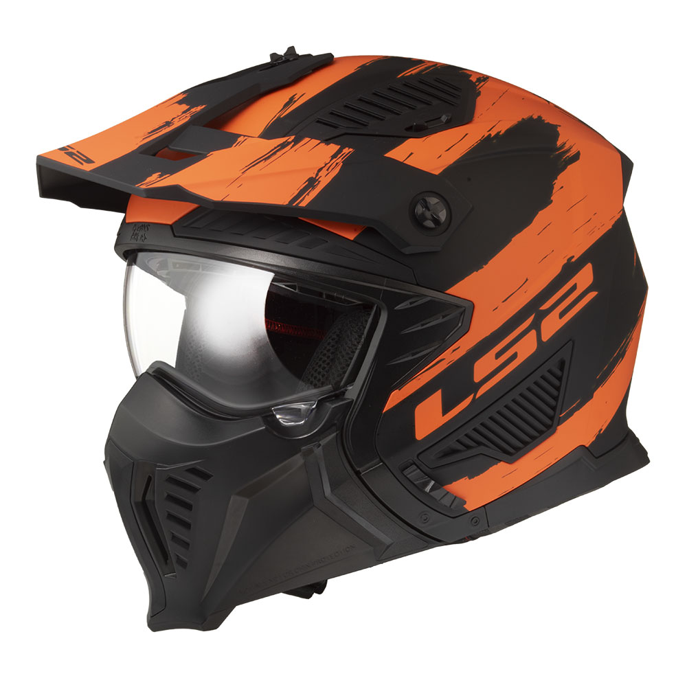 Kaciga LS2 Jet OF606 DRIFTER MUD mat crno narandžasta M