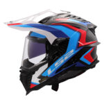 Kaciga LS2 Enduro MX701 EXPLORER CARBON FRONTIER II belo plavo crvena L - Slika 2