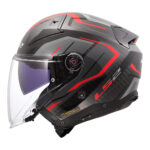 Kaciga LS2 Jet OF603 INFINITY II CARBON URUS crno crvena L - Slika 2