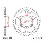 Lančanik zadnji JT JTR478-54 (520) 54 zuba