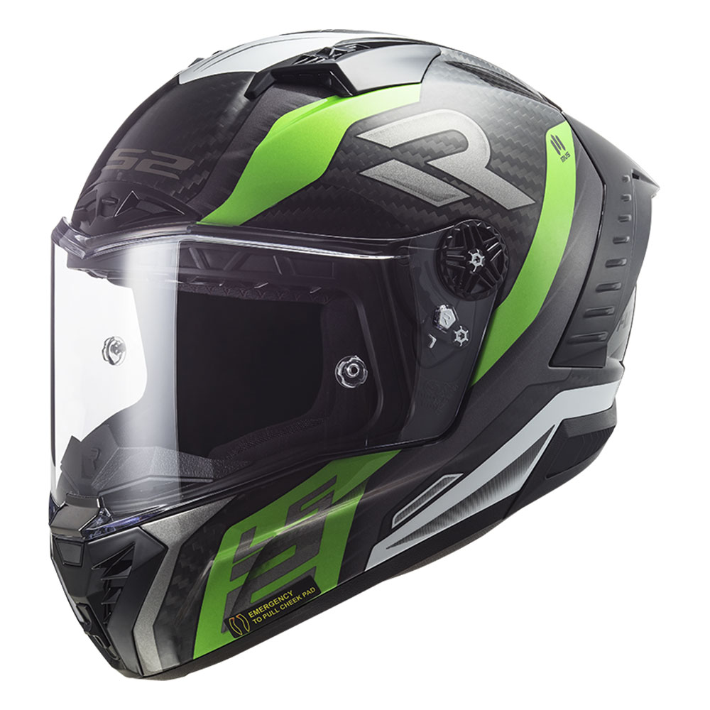 Kaciga LS2 Full Face FF805 THUNDER CARBON SUPRA mat crno zelena XL