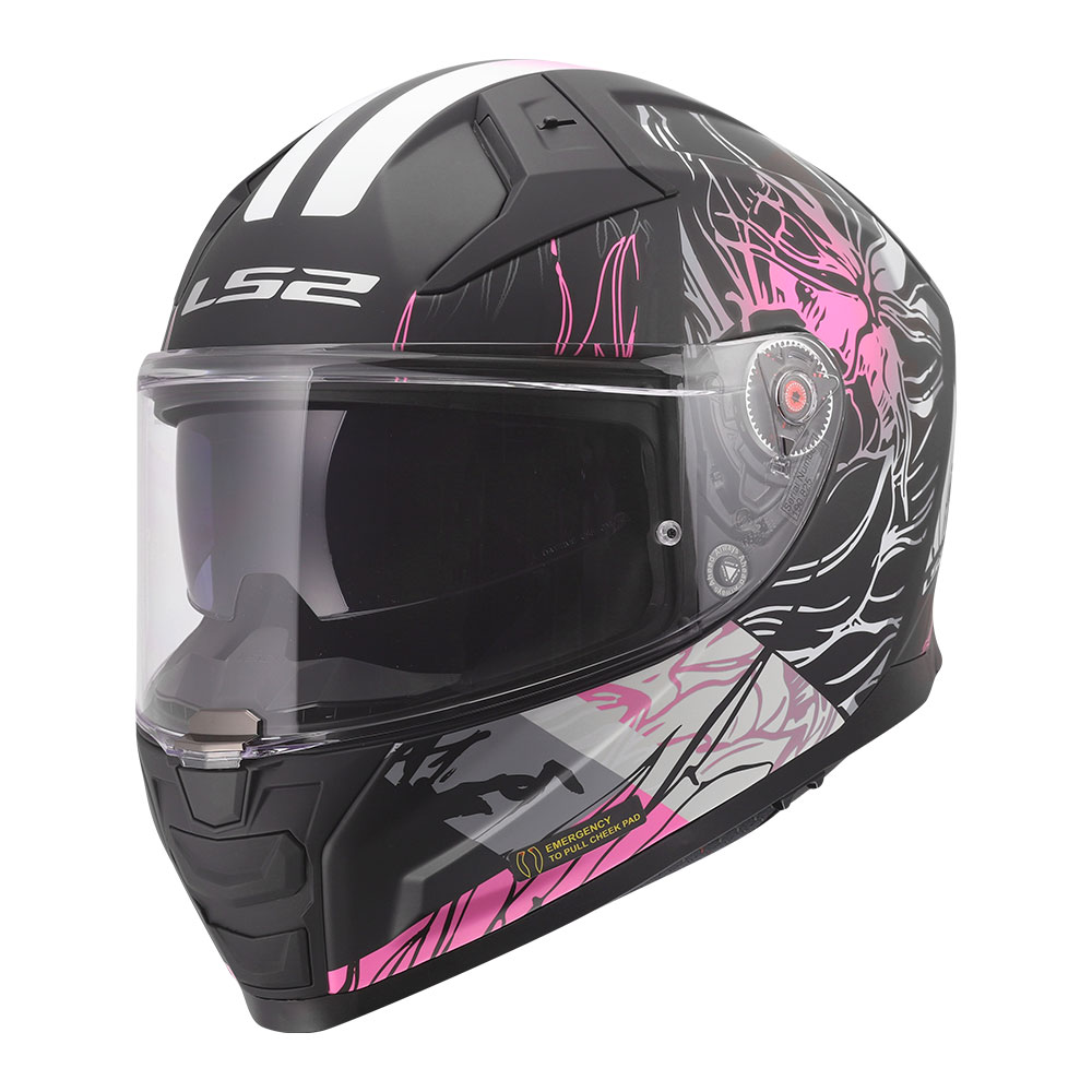 Kaciga LS2 Full Face FF811 VECTOR II DARFLO crno roza sa naočarima L