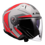 Kaciga LS2 Jet OF603 INFINITY II FOCUS mat sivo crvena M - Slika 7
