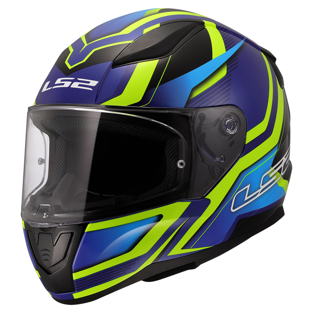 Kaciga LS2 Full Face FF353 RAPID II FLITZ žuto plava XL