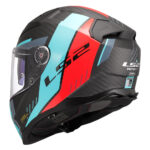 Kaciga LS2 Full Face FF811 VECTOR II CARBON GRID plavo crvena sa naočarima XXL - Slika 3