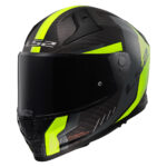 Kaciga LS2 Full Face FF811 VECTOR II CARBON GRID mat crno žuta sa naočarima XL