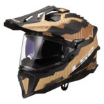 Kaciga LS2 Enduro MX701 EXPLORER CARBON TRICK braon zlatna XL