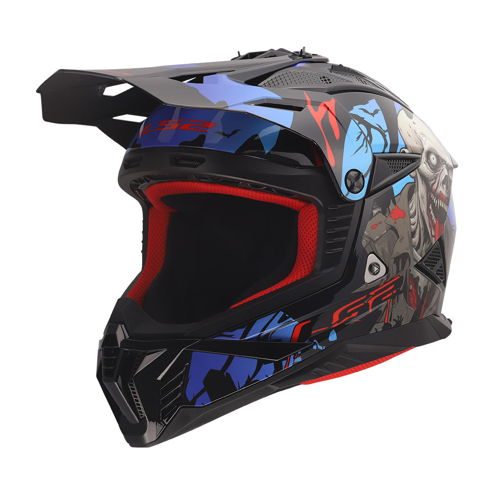 Kaciga LS2 Cross MX708 FAST II ZOMBIE II crno crveno plava S