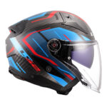 Kaciga LS2 Jet OF603 INFINITY II CARBON URUS plavo crvena M - Slika 6
