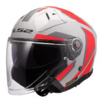 Kaciga LS2 Jet OF603 INFINITY II FOCUS mat sivo crvena M
