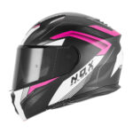 Kaciga NOX Flip Up N968 SHIFT sa naočarima mat crno belo roza - Slika 2