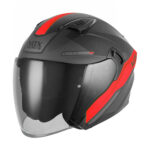 Kaciga NOX Jet N130 EKTO crveno mat crna M