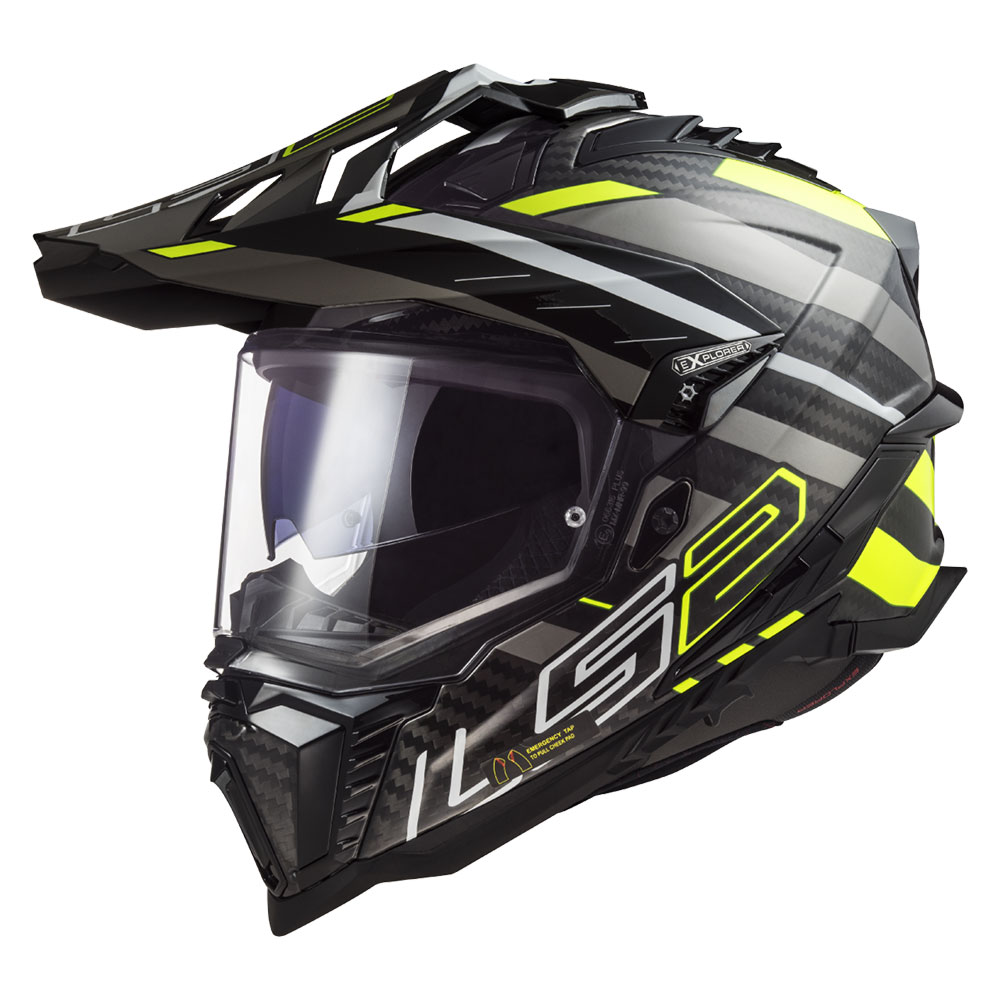 Kaciga LS2 Enduro MX701 EXPLORER EDGE CARBON crno bela XXL