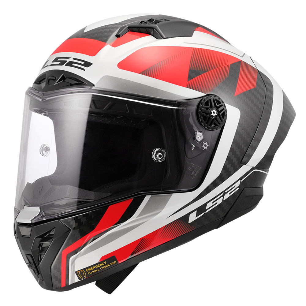 Kaciga LS2 Full Face FF805 THUNDER CARBON GP AERO RAUTE belo crvena M