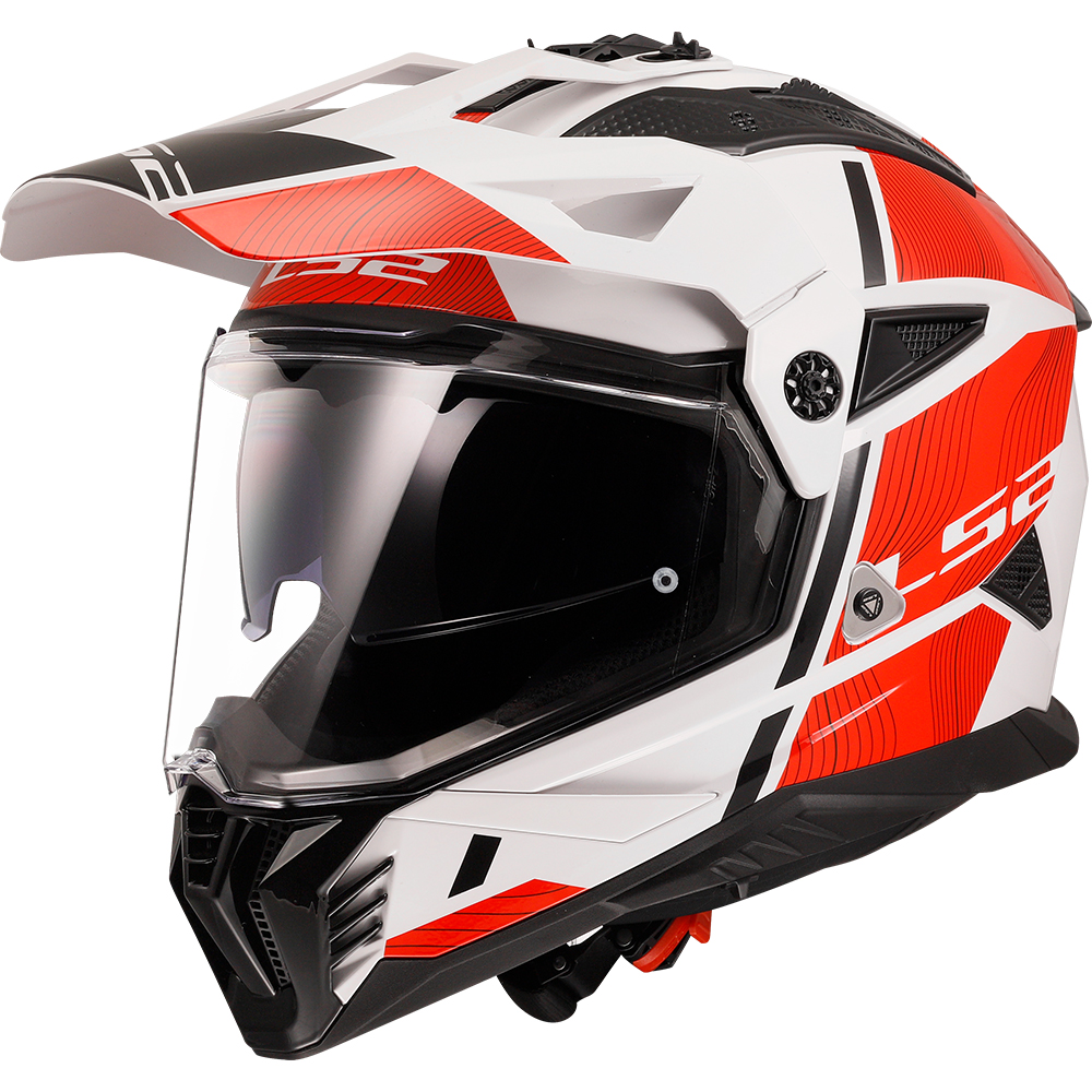Kaciga LS2 Enduro MX702 PIONEER II HILL belo crvena S