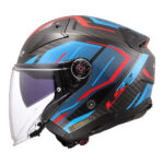 Kaciga LS2 Jet OF603 INFINITY II CARBON URUS plavo crvena - Slika 2