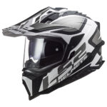Kaciga LS2 Enduro MX701 EXPLORER ALTER mat crno bela sa naočarima XL