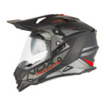 Kaciga NOX Enduro sa vizirom N312 TRACK mat crno crvena 2XL