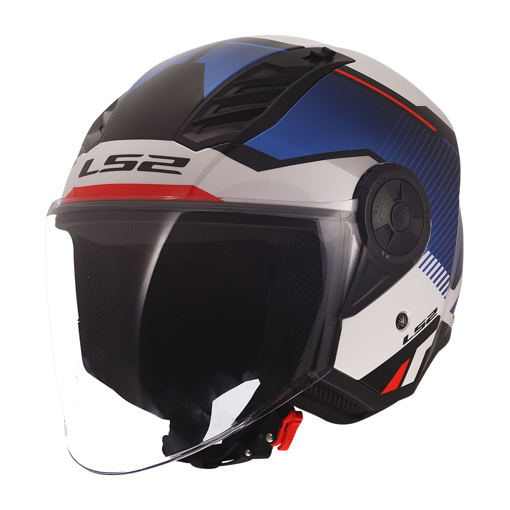 Kaciga LS2 Jet OF616 AIRFLOW II SOLAR belo plavo crvena L