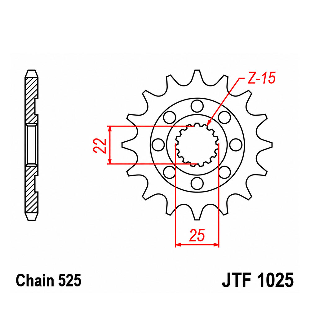 Lančanik prednji JT JTF1025-15 (525) 15 zuba