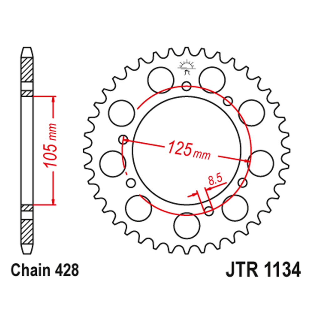 Lančanik zadnji JT JTR1134-48 (428) 48 zuba