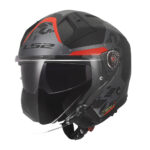 Kaciga LS2 Jet OF603 INFINITY II NIGHTLINE sivo crvena XL