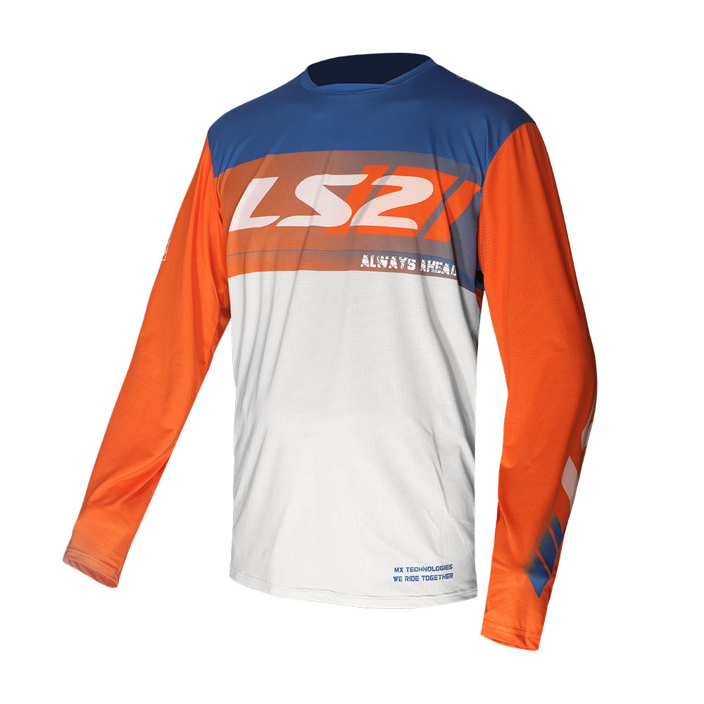 Dres Motocross LS2 GRAVEL narandžasto plavo beli M