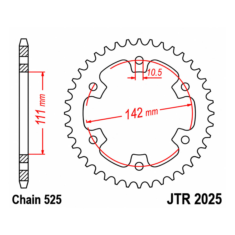 Lančanik zadnji JT JTR2025-38 (525) 38 zuba