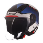 Kaciga LS2 Jet OF616 AIRFLOW II SOLAR belo plavo crvena S